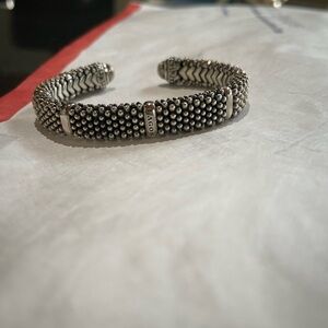 LAGOS Silver Beaded Cuff Bracelet